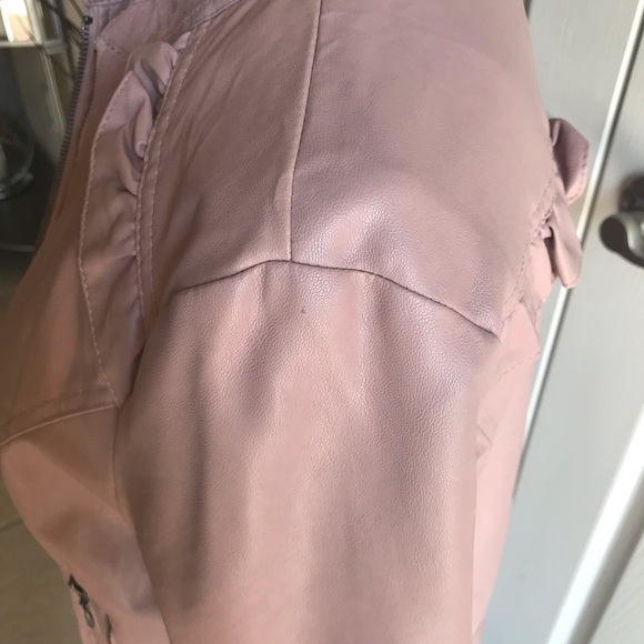 Blush Pink Vegan Leather Jacket - Picture 3 of 7